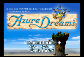 Azure Dreams Title Screen